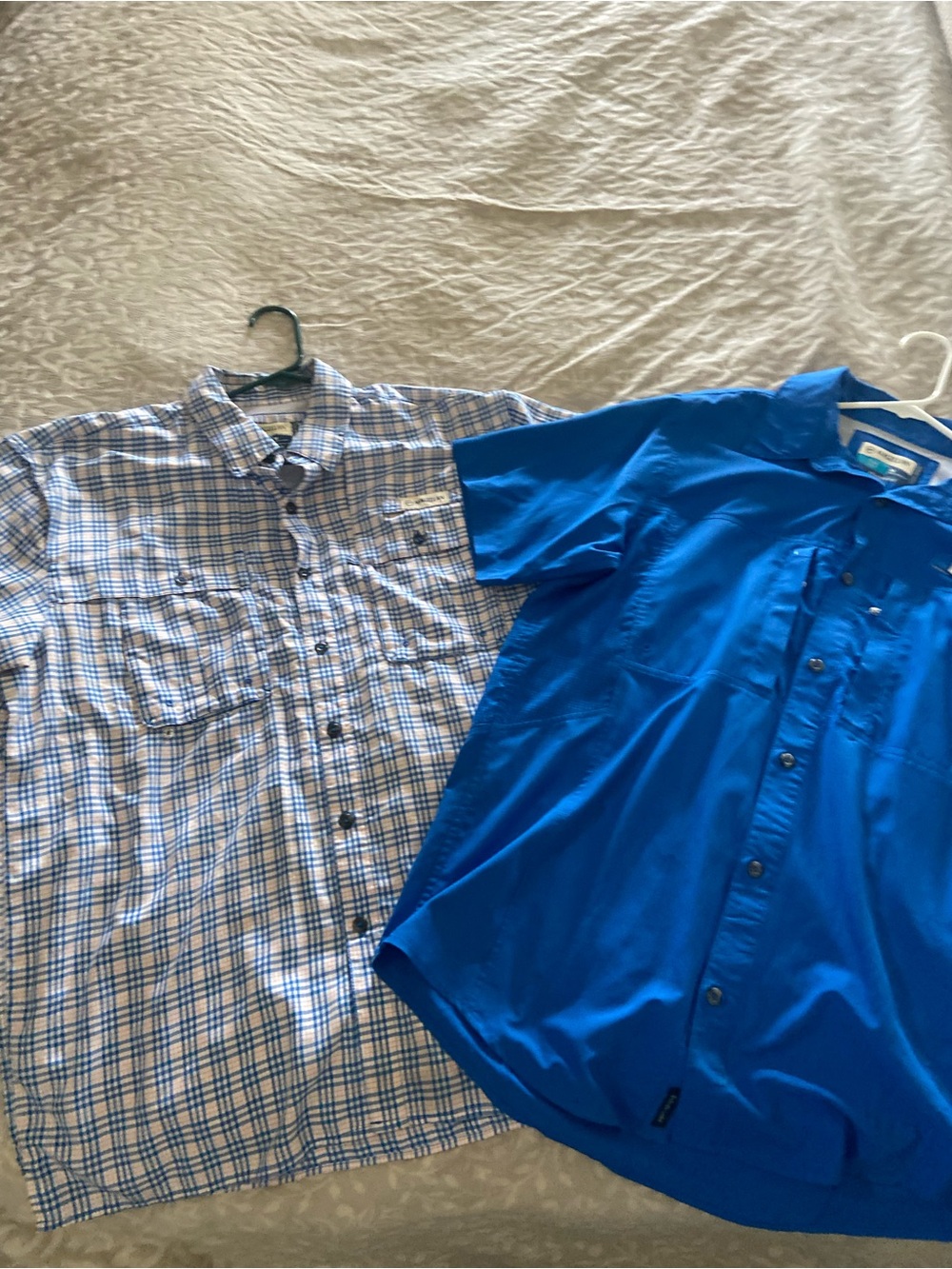 Lot of 2 Magellan Outdoors Men’s Short-Sleeve Button-Down fishing shirts